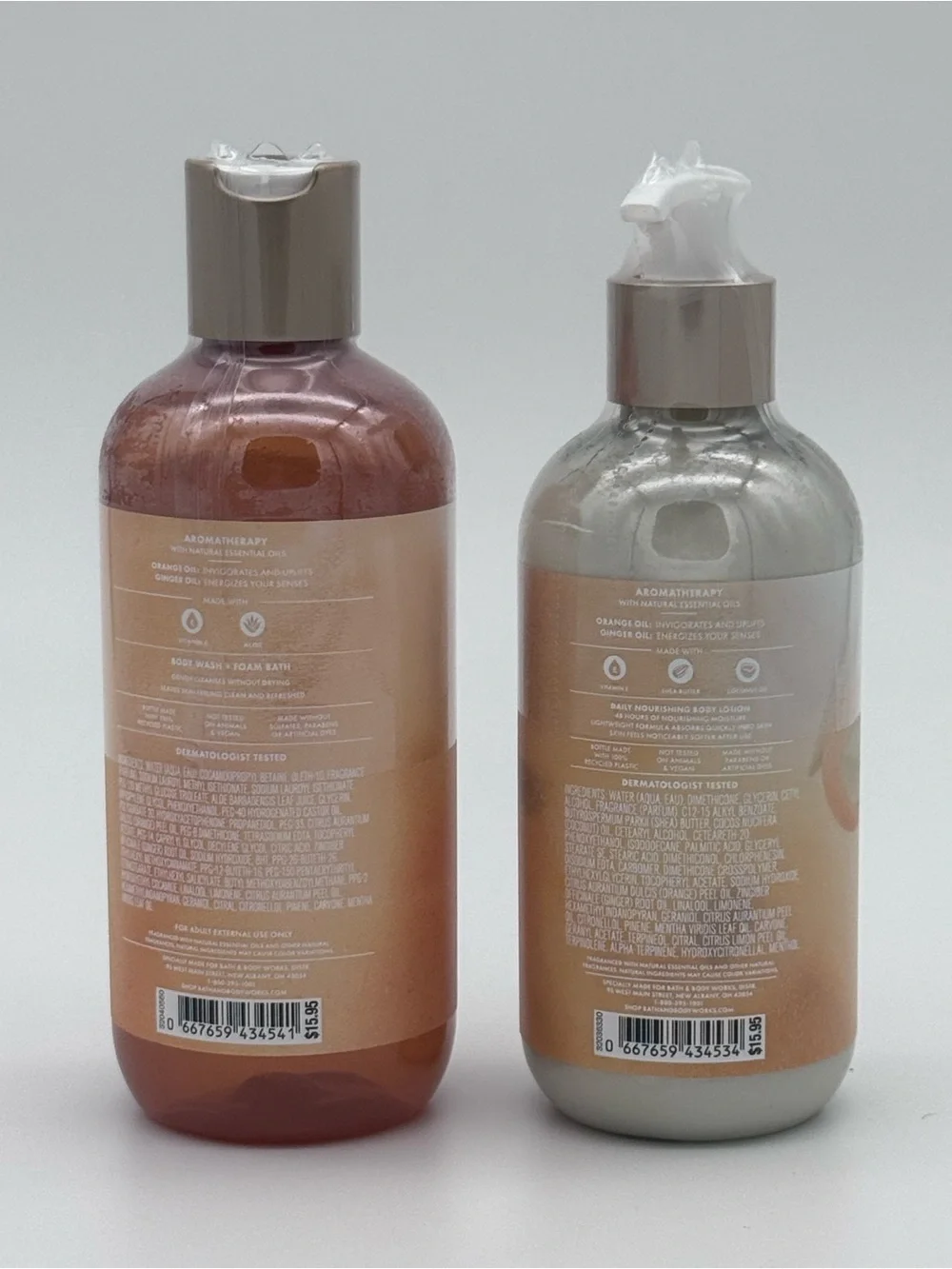 Bath and Body Works Aromatherapy Energy Orange + Ginger Oil Body Wash Lotion NWT